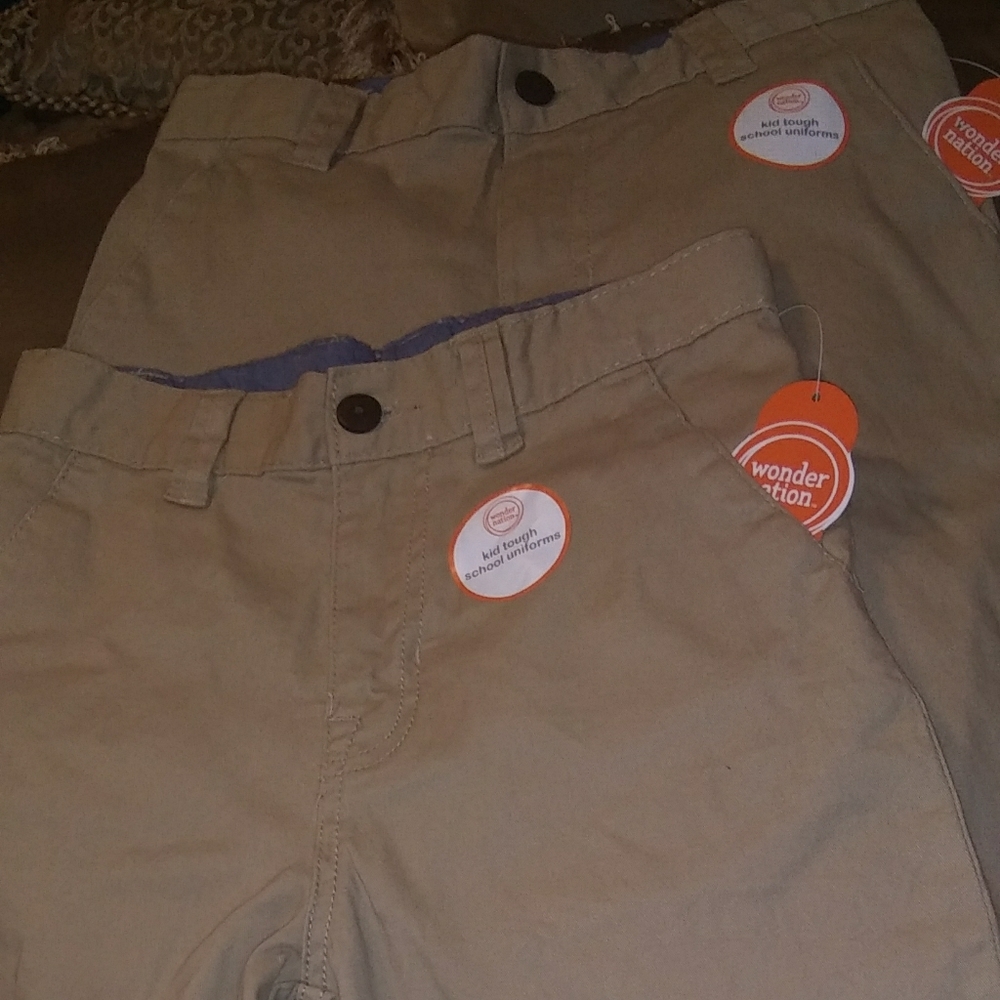 NWT Boy's Wonder Nation Khaki Uniform Shorts